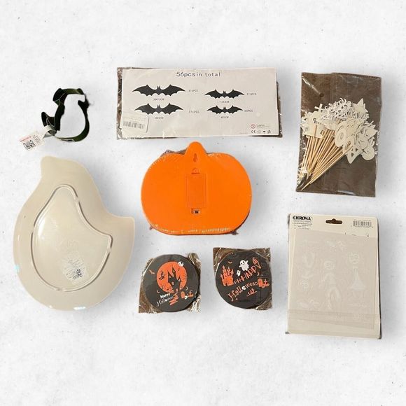 Halloween Decorations Home Witch Plate Coaster Stickers Mold Pumpkin Light - Picture 2 of 2